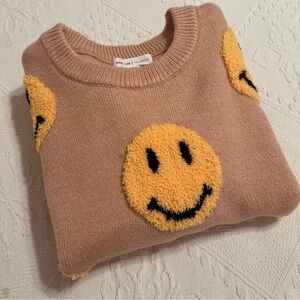 Grey Lab Women’s Smiley Face Sweater Size S